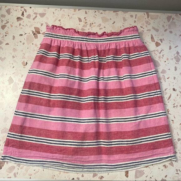 J. Crew Sidewalk Mini Skirt Stripe Linen - Picture 1 of 11